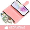 thumbnail image 6 of Asuwish Compatible with Samsung Galaxy A35 5G Wallet Phone Case and Tempered Glass Screen Protector Flower Faux Leather Flip Credit Card Holder Stand Zipper Cell Cover for A 35 35A A355G Women Pink, 6 of 8