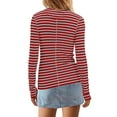 thumbnail image 6 of Jinhomg Womens Striped Shirt Slim Fit Comfy Long Sleeve Turtle Neck Tops Lightweight Casual Spring Pullover Ladies 2025 Trendy Outfit Winter Saving Red XXL, 6 of 10