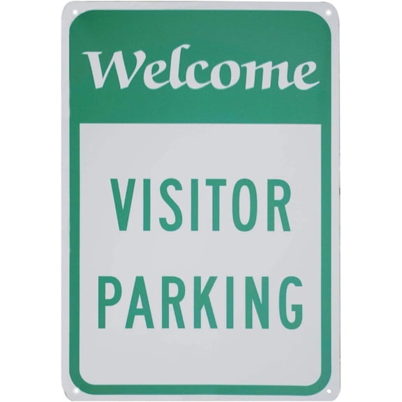 Tin Sign-Visitor Parking Welcome Sign, Outdoor Safety Decor, 8X12