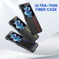 thumbnail image 4 of SaniMore Case for Samsung Galaxy Z Flip 5 6.7" 2023, Carbon Fibre Back Slim Shcokproof Anti-scratch 360°All-around Protective Drop Resistant Case for Galaxy Z Flip 5, Yellow, 4 of 5