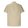 thumbnail image 6 of XMMSWDLA Mens Linen Shirts Short Sleeve Button Down Shirts Cotton Summer Beach Shirts Vacation Hawaiian Shirts Khaki T Shirts for Man, 6 of 7