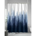 thumbnail image 5 of Navy Blue Ombre Shower Curtain Set, Waterproof Shower Curtains for Bathroom, Primeval Forest Modern Abstract Art Aesthetics Washable Fabric Cloth Bath Curtain for Bathtub with Hooks 72x78 Inches, 5 of 6