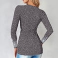thumbnail image 4 of Womens Long Sleeve Tops 2026 Spring Trendy V Neck Rhinestone Shiny T Shirts Y2K Going out Tops Clubwear, 4 of 7