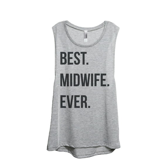 Best Midwife Ever Women's Fashion Sleeveless Muscle Workout Yoga Tank Top Sport Grey 2X-Large