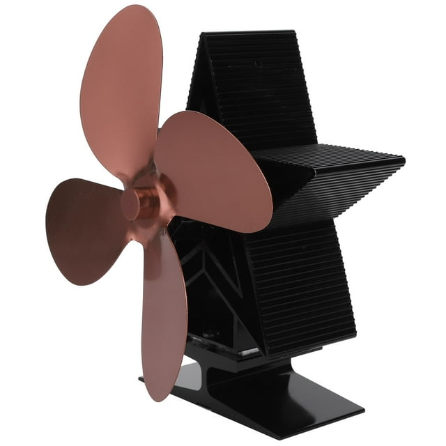 Noref Ventilateur de Poêle à Bois Thermique à 4 Pales Accessoire de Cheminée pour Distribution de Chaleur, Ventilateur de Cheminée, Ventilateur de Poêle à Bois