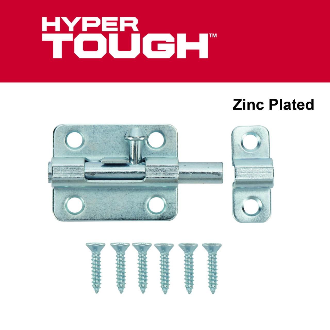 (2 pack) Hyper Tough 2-1/2 in. Barrel Bolt, Zinc Plated