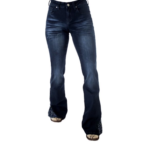 Cowgirl Tuff Western Jeans Womens Zip It Up 31 Reg Dark Wash JZIPIT