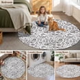 thumbnail image 6 of Vintage Map Round Living Room Rugs 5 ft, Watercolor Navigation Boat Black Line Washable Area Rug with Non-Slip Sturdy Edge Binding Round Carpet for Entryway Kitchen Bedroom Bathroom, 6 of 9