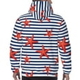thumbnail image 7 of Kdxio Starfish Navy Blue Stripe Print Mens Casual Hooded Collar Drawstring Hoodies Pullover Sweatshirts Casual Long Sleeve Shirts-4X-Large, 7 of 7