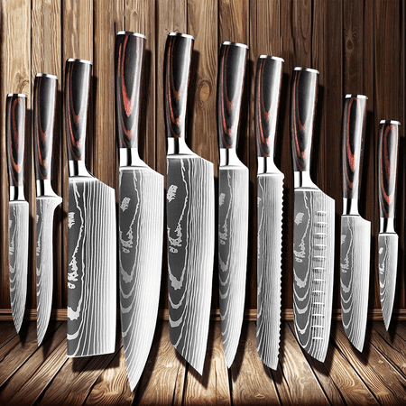 

Knife Sets for Kitchen Home 10 Pieces Knife Sets for Professional Chefs Stainless Steel Ultra Sharp Japanese Knives with Sheaths