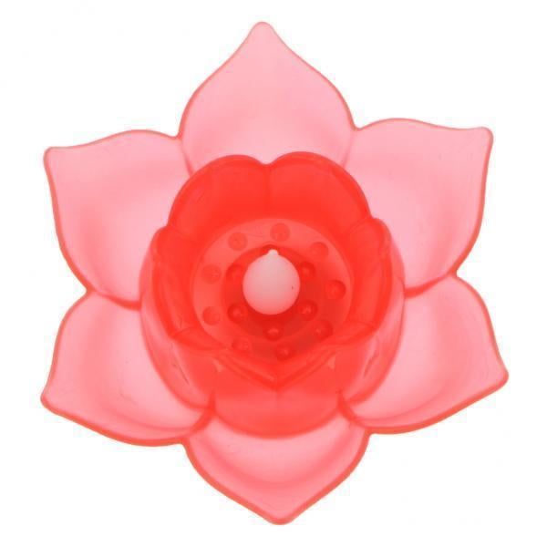 Paquete de 4 Lámparas de Loto LED Agua Flotante Luz Roja Sunnimix