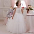 thumbnail image 3 of Kids Summer Dresses Big Girls Floral Lace Embroidered Princess Pageant White Dresses Casual Sleeveless Mesh Wedding Party Long Maxi Evening Gown New White 8T, 3 of 9