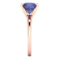 thumbnail image 3 of 2.5 ctw Solitaire Anniversary Ring for Women | Round Cut Simulated Tanzanite | Hyperallergenic Solid 18K Rose Gold, 3 of 5