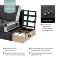 thumbnail image 5 of Stockton 102W Chaise Sectional Couch with Armchair and Ottoman in Gray Fabric, 5 of 7