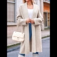 thumbnail image 4 of Cárdigan para Mujer, Grueso, Abierto, de Punto Holgado, de Gran Tamaño, para Otoño, Moderno, para Abrigo Color Albaricoque L, 4 of 8