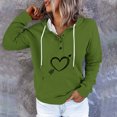 thumbnail image 1 of ICHUANYI Liquidación Blusa de manga larga con bolsillo impreso a la moda para mujer Tops casuales Sudadera con capucha con botones ICHUANYI WER202308246694, 1 of 6
