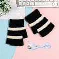 thumbnail image 4 of Lilgiuy Winter Fingerless USB Heated Gloves, Unisex Warm Hand Knitting Sport Gloves, Electric Heating Half Fingers Gloves for Women Men Gifts for Family or Friends, 4 of 5