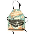 thumbnail image 1 of Cars Apron, Retro Car Wash Poster Mechanic Repair Cleaning Grunge Advertising, Unisex Kitchen Bib with Adjustable Neck for Cooking Gardening, Adult Size, Pale Orange Turquoise, by Ambesonne, 1 of 4