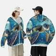 thumbnail image 6 of Gaeub Watercolor Turtle Men's and Women's UPF 50+ Long-Sleeved Sun Protection Clothing, Fishing Shirt Long Sleeve Zip - 3X-Large, 6 of 9