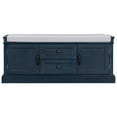 thumbnail image 6 of Bellemave Entry Storage Bench with Cushion, Shoe Bench with 2 Drawers and 2 Cabinets, Wooden Organizer Storage Bench for Entry/Bedroom/Closet/ Living Room/Hallway（Antique Navy）, 6 of 7