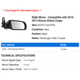 thumbnail image 2 of Right Mirror - Compatible with 2010 - 2013 Nissan Altima Coupe 2011 2012, 2 of 2