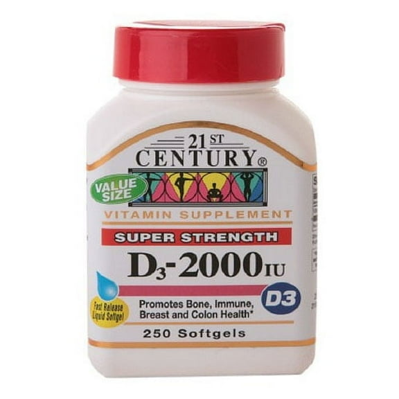 21St Century Vitamin D3-2000 Iu Super Strength Softgels - 250 Ea