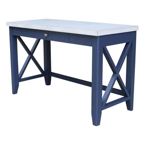 International Concepts Hampton Blue and Antiqued Chalk Wood Desk