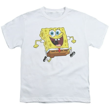 Spongebob Happy Running Spongebob Unisex Youth T Shirt