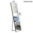 thumbnail image 4 of Solid Wood Frame Rectangular Full-length Mirror. Ultra White High-definition Tempered Glass, Adjustable Angle U-shaped Bracket, Floor To Wall Dual-use, Suitable For Living Rooms, Bedrooms.23*65'', 4 of 20