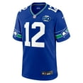thumbnail image 2 of Men's # 12s Royal Seattle Seahawks Alternate 50th Season Game Jersey,3XL, 2 of 3