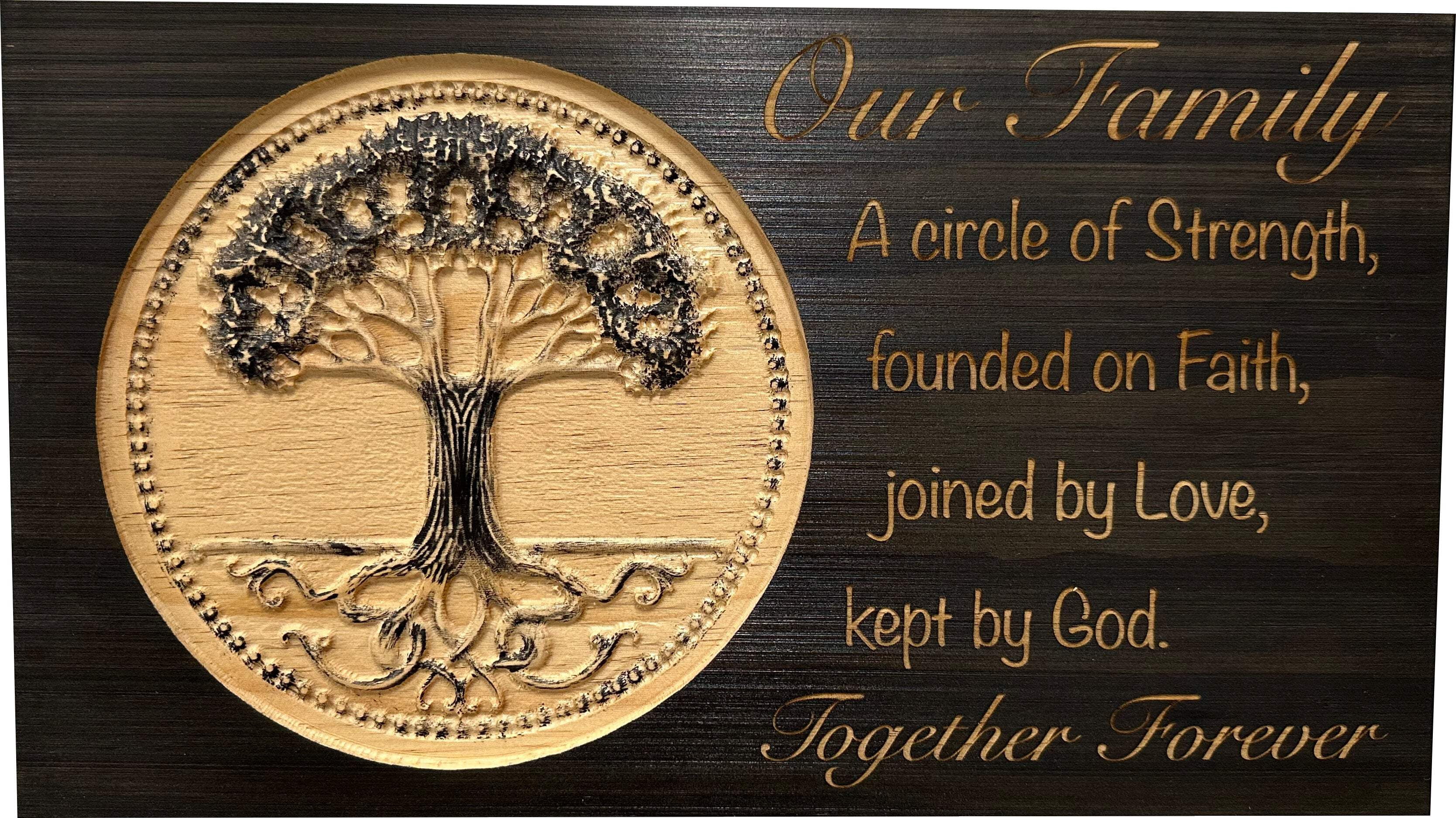 Bellewood Designs Our Family Tree Roots Wall Decoration Gun Safe - Securely Store Your Gun Safely in Plain Sight