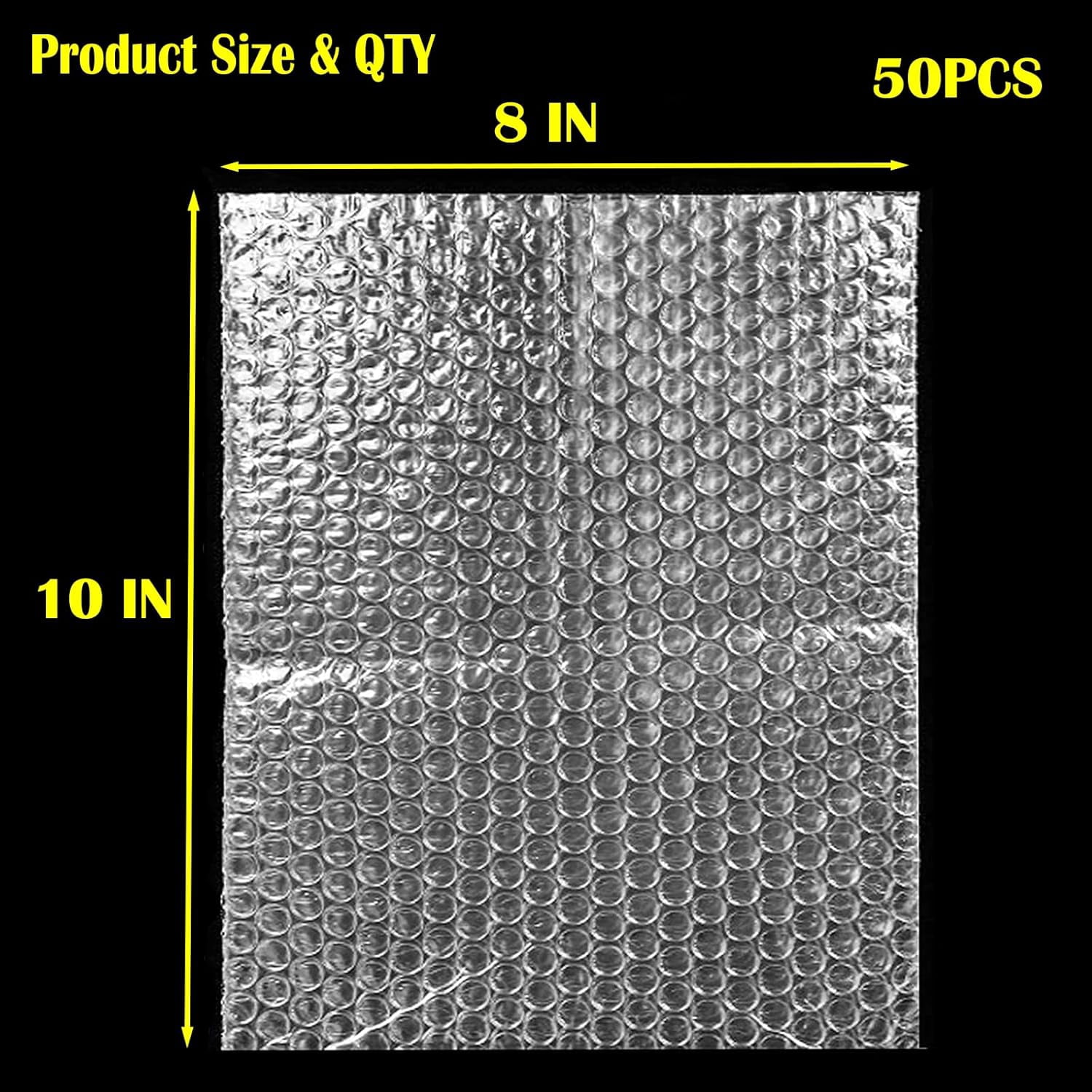 50PCS 8x10 Inch Bubble Pouch Wraps, Clear Bubble Out Bags for Packing, Double Walled Shockproof Foam Cushioning Bags for Moving and Shipping Fragile Item