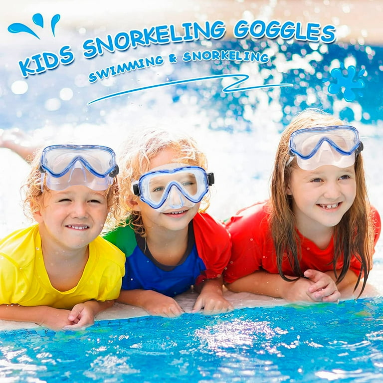 Seago Kids Swim Goggles Snorkel Diving Mask for Youth(5-15), Anti-Fog 180°  Clear View