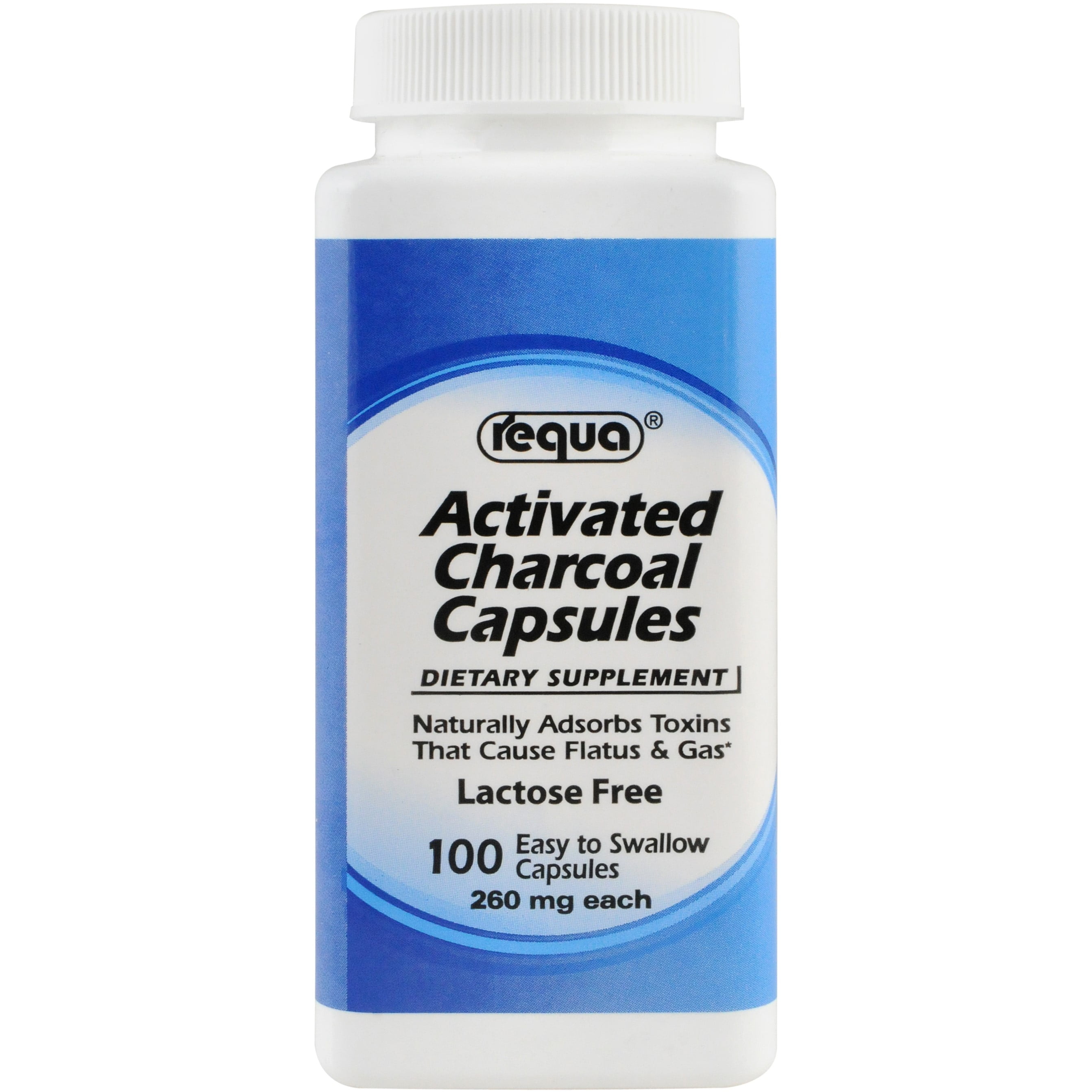 Requa Activated Charcoal Clear Capsules, 100 Ct
