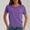 #Purple, variant on DPTALR Women's Solid Color Round Neck Short Sleeve T-Shirt with Irregular Hem,Navy,Size L,Women's Plus ,Young Adult Tops