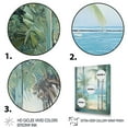 thumbnail image 3 of Designart "Tropical Beach Horizon Through the Windows I" Coastal Framed Wall Art - Coastal Green Coastal Windows Living Room Framed Canvas Art, 3 of 6