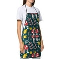 thumbnail image 4 of Yiaed Cartoon Leaf Mushroom Red Print Kitchen Apron with Hand Wipe Pockets,Big Pocket,Aprons for Women with Pockets, Waterproof for Cooking Baking, 4 of 7