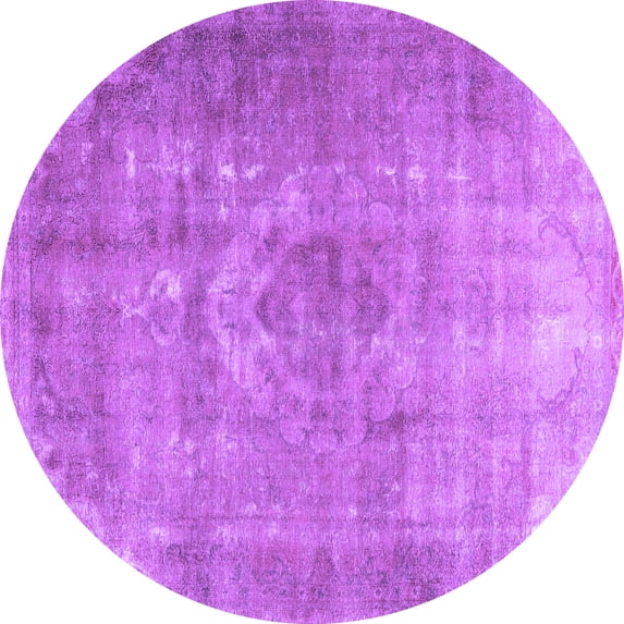 Ahgly Company Indoor Round Persian Purple Traditional Area Rugs, 4' Round