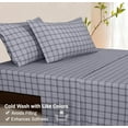 thumbnail image 5 of RUVANTI Flannel Sheets Twin Size - 100% Cotton Double Brushed Twin Sheets Set, Deep Pockets 16 Inches, All Seasons Breathable & Extra Soft Bed Sheets, Warm & Cozy, 3 Piece, Open Grid Check, 5 of 8