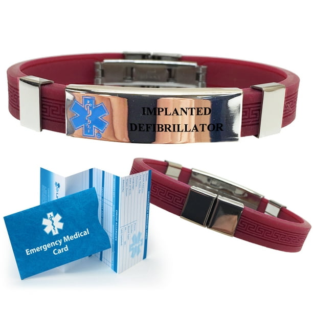 "Implanted Defibrillator" Designer Medical Alert ID Bracelet. Choose
