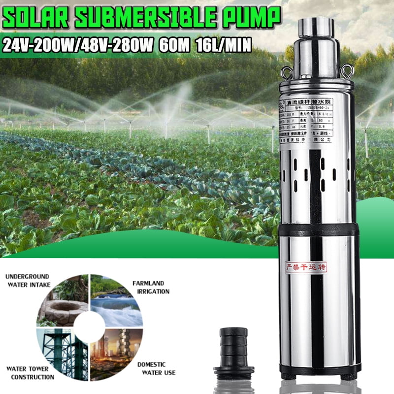 DC 12V Water Pump Submersible Pump Deep Stainless Steel Well Alternative Energy Solar Powered Submersible Pump,24V 