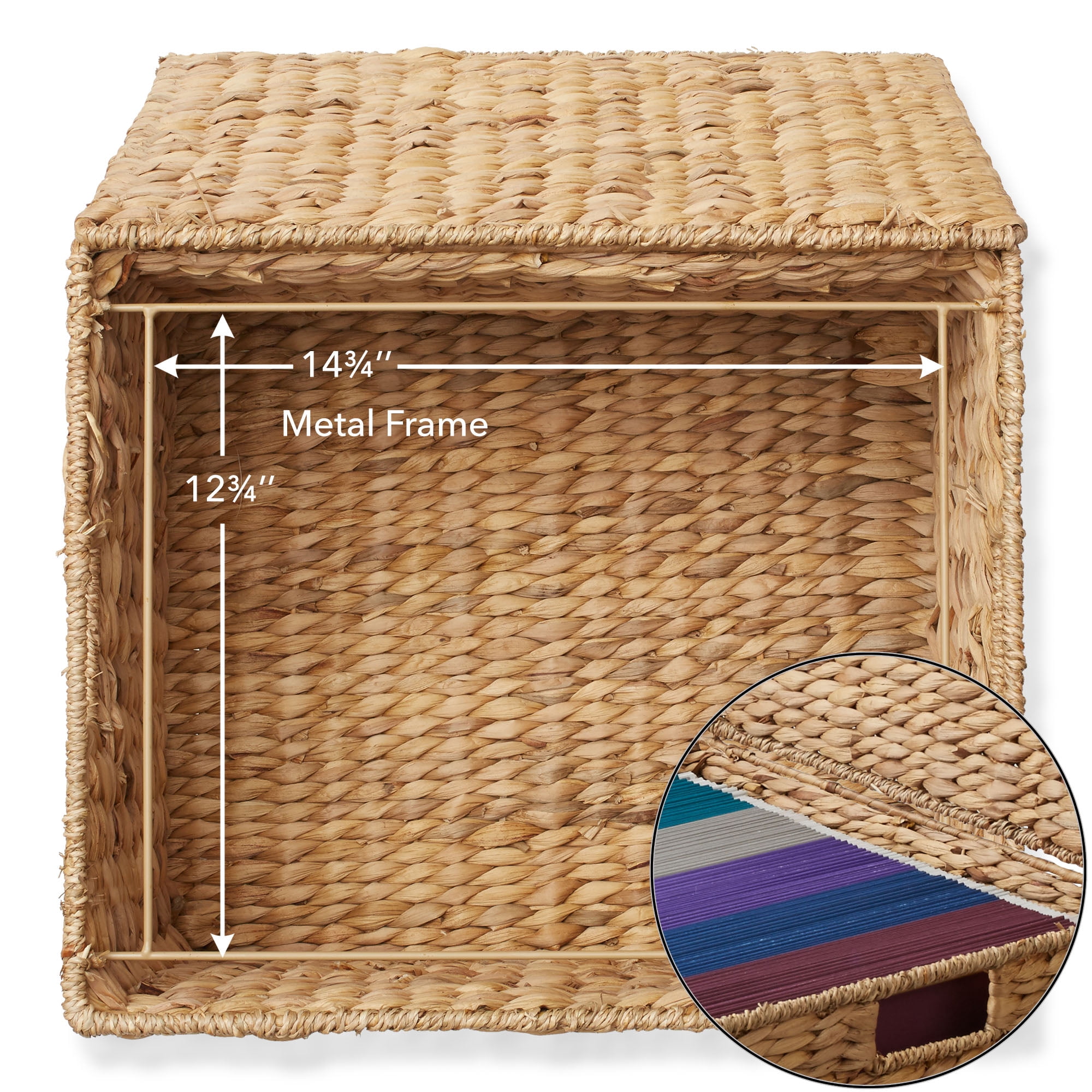 Casafield Rolling Filing Cabinet, Natural - Water Hyacinth Hanging File Folder Organizer, Home Office Storage