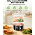 thumbnail image 2 of Electric Food Steamer with 3 Tiers, 13.7QT BPA-Free Steam Cooker, 800W Fast Cooking, 60-Minute Timer, Ideal for Veggies Seafood Rice, 2 of 6