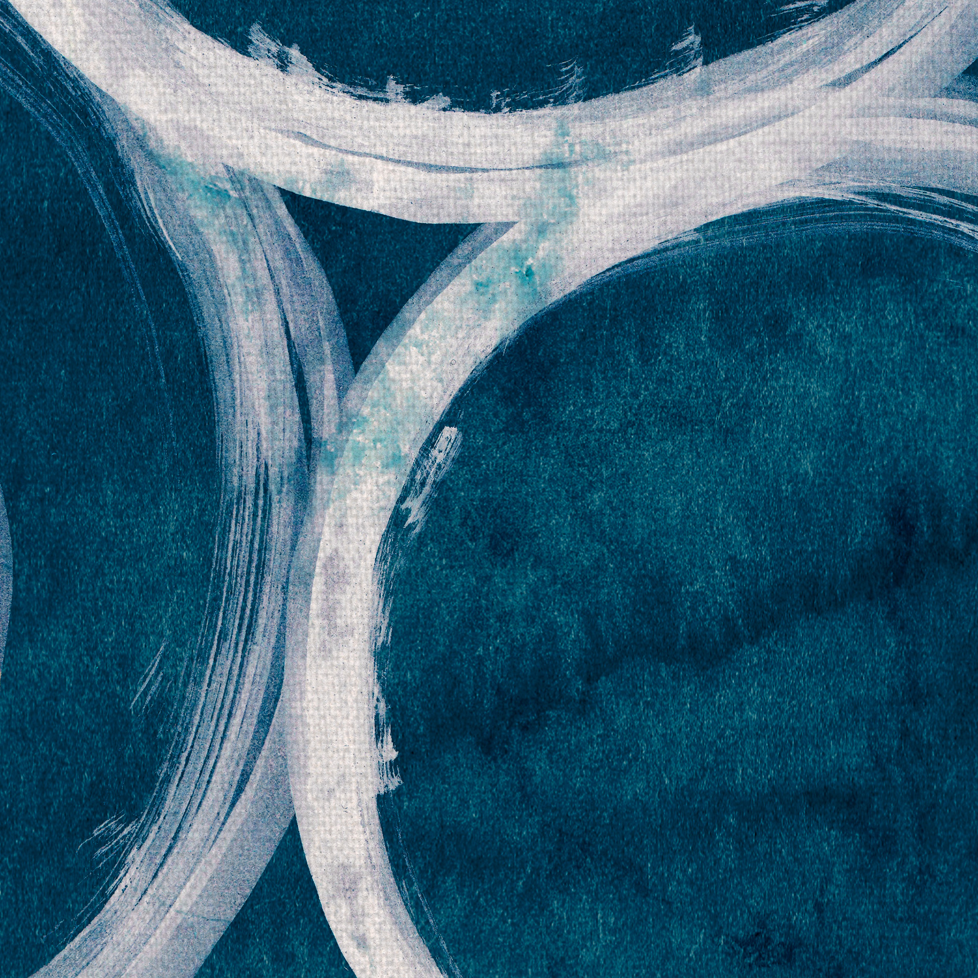 Masterpiece Art Gallery Infinity in Indigo Abstract Rings by Belle Maison Canvas Art Print 24" x 36"