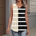 thumbnail image 3 of Kixjoy Tank Tops for Women Loose Fit V Neck Tank Tops Sleeveless Fashion Pleated Shirt Vacation Basic Lounge Soft Tank Tops, Beige L, 3 of 6