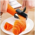thumbnail image 2 of Toycle 4 PCS Carrot Cutter Tool Curler Peeler Spiral Black Fruits Slicer and Vegetable Decoration Tools for Chef Garnishing Tool Set with Sharpener Spiral Shred Slicer for Carrots Cucumbers and More, 2 of 9