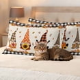 thumbnail image 3 of Thanksgiving Gnomes Outdoor Waterproof Pillow Covers, Fall Sunflower Maple Black Plaid Decorative Rectangle Throw Pillowcase Sofa Cushion Sham for Patio/Couch/Chair, 20"x12" 2 Pack, 3 of 8
