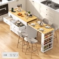thumbnail image 4 of Blotout Large Extendable Kitchen Island Cart (80"-48") - Rolling on Wheels, with Extendable Dining Table, Power Outlet, 2 Cabinets, 2 Drawers & 3 Open Shelves, 4 of 9