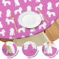 thumbnail image 4 of Cute Cartoon Poodle Dogs Round Fitted Tablecloth with Elastic Edge,Dining Table Cover Waterproof,Outdoor Round Tablecloth for Camping,Dining,Indoor and Outdoor, 4 of 7