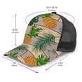 thumbnail image 2 of Disketp Pineapples Palm Leaves Print Trucker Hat Men Women - Mesh Baseball SnapBack Cap, 2 of 7